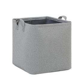 Ocean Home Textile 30x30x30 cm Antrasit Renk Dokulu Kumaş Sepet