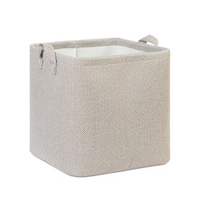 Ocean Home Textile 30x30x30 cm Bej Renk Dokulu Kumaş Sepet