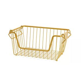 Ocean Home Textile 32x22x16 cm Altın Renk Metal Sepet