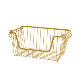 Ocean Home Textile 32x22x16 cm Altın Renk Metal Sepet
