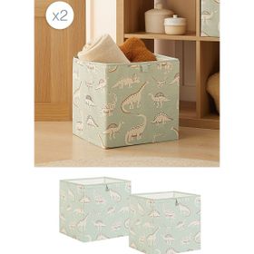 Ocean Home Textile 33x30x33 cm 2'li Çocuk Odası Dinozor Kutu Set