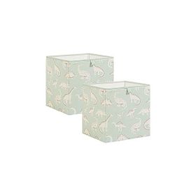 Ocean Home Textile 33x30x33 cm 2'li Çocuk Odası Dinozor Kutu Set