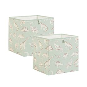 Ocean Home Textile 33x30x33 cm 2'li Çocuk Odası Dinozor Kutu Set
