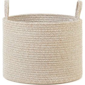 Ocean Home Textile 35x27 cm Bej Kırçıllı Pamuklu Halat Sepet