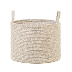 Ocean Home Textile 35x27 cm Bej Kırçıllı Pamuklu Halat Sepet