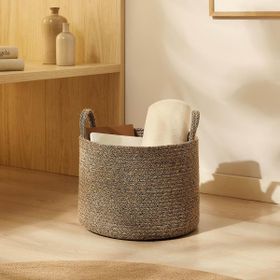Ocean Home Textile 35x27 cm Siyah Kırçıllı Jüt Halat Sepet