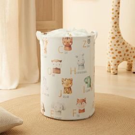 Ocean Home Textile 36x48 cm Çocuk Odası Ağzı Büzgülü Sevimli Hayvanlar Oyuncak Sepeti