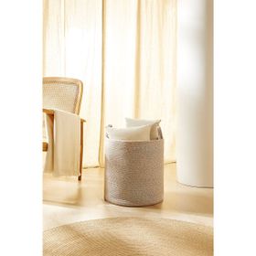 Ocean Home Textile 40x40 cm Bej Kırçıllı Pamuklu Halat Sepet