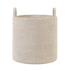 Ocean Home Textile 40x40 cm Bej Kırçıllı Pamuklu Halat Sepet