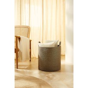 Ocean Home Textile 40x40 cm Siyah Kırçıllı Jüt Halat Sepet