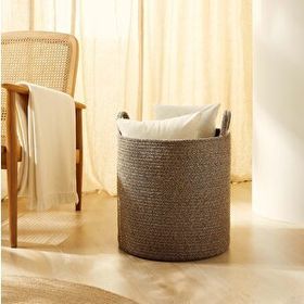 Ocean Home Textile 40x40 cm Siyah Kırçıllı Jüt Halat Sepet