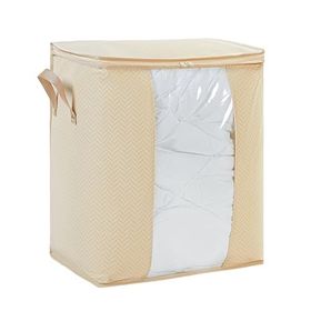 Ocean Home Textile 45x30x50 cm PVC Pencereli Bej Balıksırtı Hurç