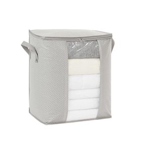 Ocean Home Textile 45x30x50 cm PVC Pencereli Gri Balıksırtı Hurç