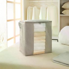 Ocean Home Textile 45x30x50 cm PVC Pencereli Gri Renk Kapitone Hurç