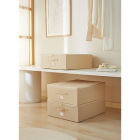 Ocean Home Textile 45x55x18 cm 3'lü Orta Boy Bej Balıksırtı Destekli Hurç Set