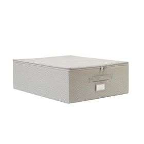Ocean Home Textile 45x55x18 cm Orta Boy Gri Balıksırtı Destekli Kutu Hurç