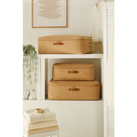 Ocean Home Textile 52x28x21 / 62x46x22 cm 3'lü Jüt Baza Altı 2 Adet Hurç Set