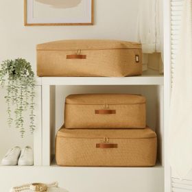 Ocean Home Textile 52x28x21 / 62x46x22 cm 3'lü Jüt Baza Altı 2 Adet Hurç Set