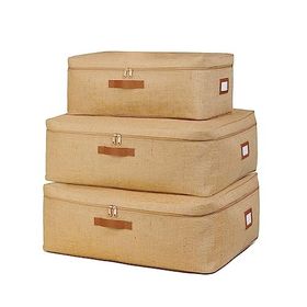 Ocean Home Textile 52x28x21 / 62x46x22 cm 3'lü Jüt Baza Altı 2 Adet Hurç Set
