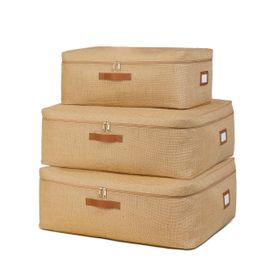 Ocean Home Textile 52x28x21 / 62x46x22 cm 3'lü Jüt Baza Altı 2 Adet Hurç Set