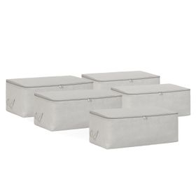 Ocean Home Textile 52x28x21 cm 5'li Orta Boy Gri Balıksırtı Hurç Set