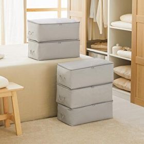 Ocean Home Textile 52x28x21 cm 5'li Orta Boy Gri Balıksırtı Hurç Set
