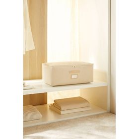Ocean Home Textile 52x28x21 cm Orta Boy Bej Balıksırtı Hurç