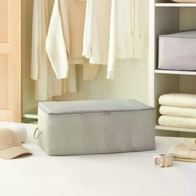Ocean Home Textile 52x28x21 cm Orta Boy Gri Balıksırtı Hurç