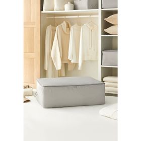 Ocean Home Textile 62x46x22 cm Büyük Boy Gri Balıksırtı Baza Altı Hurç