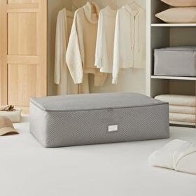 Ocean Home Textile 74x46x22 cm Mega Boy Gri Balıksırtı Baza Altı Hurç
