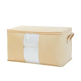 Ocean Home Textile 75x40x40 cm Mega Boy PVC Pencereli Bej Balıksırtı Hurç