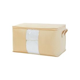 Ocean Home Textile 75x40x40 cm Mega Boy PVC Pencereli Bej Balıksırtı Hurç