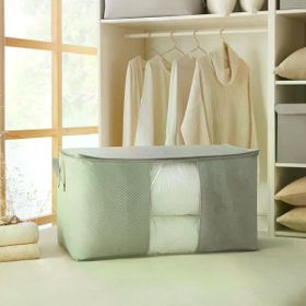 Ocean Home Textile 75x40x40 cm Mega Boy PVC Pencereli Gri Balıksırtı Hurç