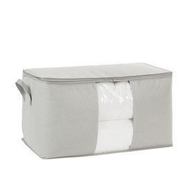 Ocean Home Textile 75x40x40 cm Mega Boy PVC Pencereli Gri Balıksırtı Hurç