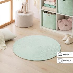 Ocean Home Textile 80 cm Yıkanabilir Mint Kırçıllı Pamuklu Halı Kilim