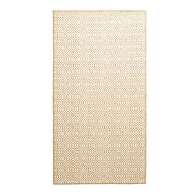Ocean Home Textile 80x150 cm Ekru Renk Karo Desenli Jüt Halı Kilim