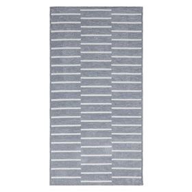 Ocean Home Textile 80x150 cm Gri Renk Çizgi Desenli Şönil Halı Kilim