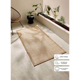 Ocean Home Textile 80x150 cm Leke Tutmaz İç Dış Mekan Bej Renk Balıksırtı Halı Kilim