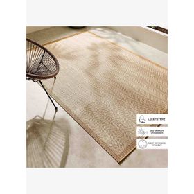 Ocean Home Textile 80x200 cm Leke Tutmaz İç Dış Mekan Bej Renk Balıksırtı Halı Kilim