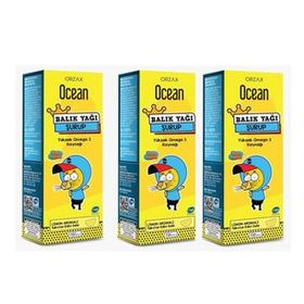 Ocean Omega 3 Limon Aromalı 3x150 ml Şurup Balık Yağı