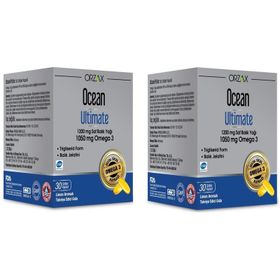 Ocean Ultimate Omega-3 1200 mg Limon Aromalı 2x30 Kapsül Balık Yağı
