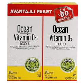 Ocean Vitamin D3 1000 IU İçeren 20 ml Sprey