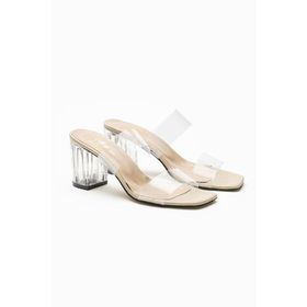 OCT Shoes TS1061 Vizon Şeffaf Kadın Topuklu Ayakkabı