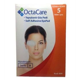 OctaCare 6.5 cm x 9.5 cm 5 Adet Steril Yapışkanlı Göz Pedi