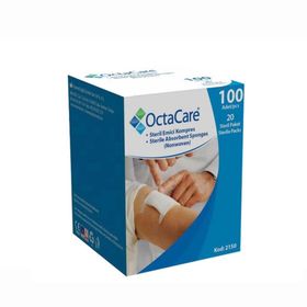 OctaCare 7.5x7.5 cm 100'lü Steril Emici Kompres Gazlı Bez