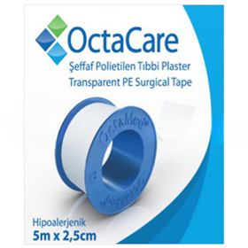OctaCare Polietilen 5 m x 2.5 cm Tıbbi Şeffaf Flaster
