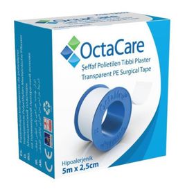 OctaCare Polietilen 5 m x 2.5 cm Tıbbi Şeffaf Flaster