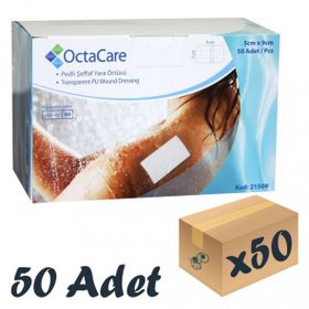 OctaCare Şeffaf 5x9 cm Su Geçirmez 50 Adet Yara Örtüsü