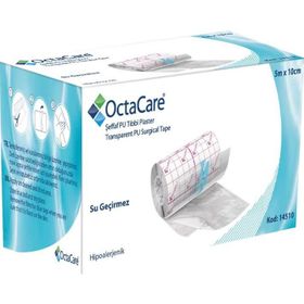 OctaCare Şeffaf PU 5 m x 10 cm Tıbbi Su Geçirmez Flaster