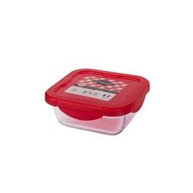 Ocuisine Kırmızı Kare Cam 16x16 cm Saklama Kabı